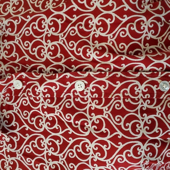 Talbots red and white button down - Picture 2 of 10